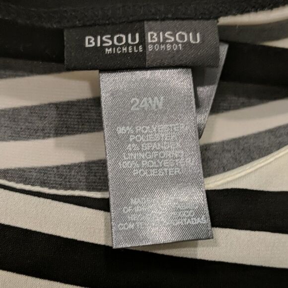 Bisou Bisou  black and white patterned dress Sz 24 - Picture 4 of 8